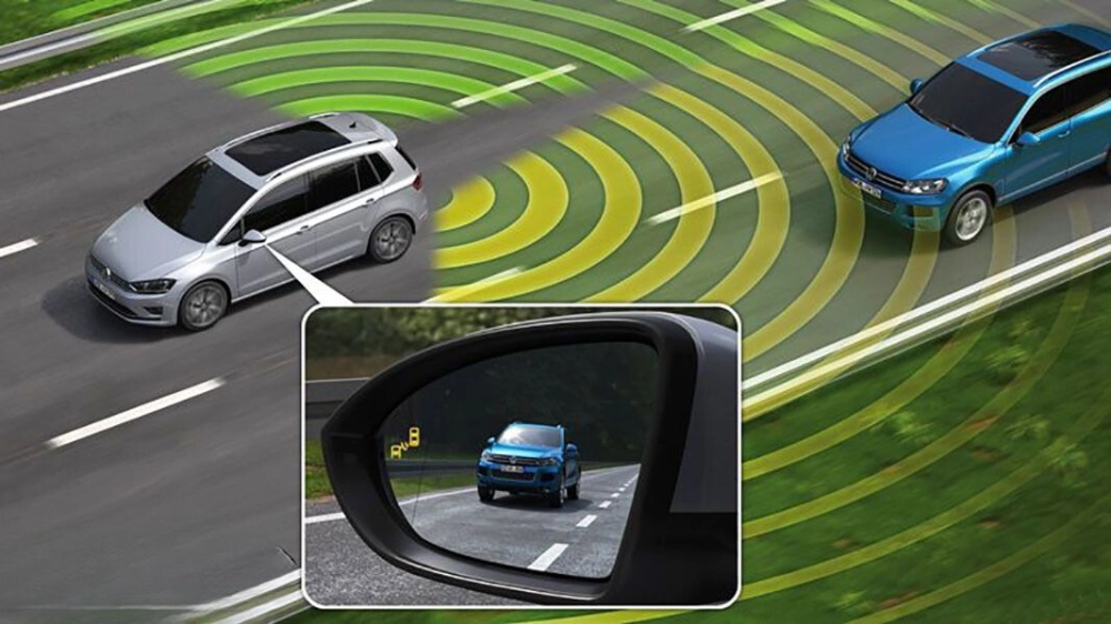 Sử dụng cảm biến radar, camera và bộ điều khiển trung tâm để phát hiện các phương tiện trong khu vực điểm mù