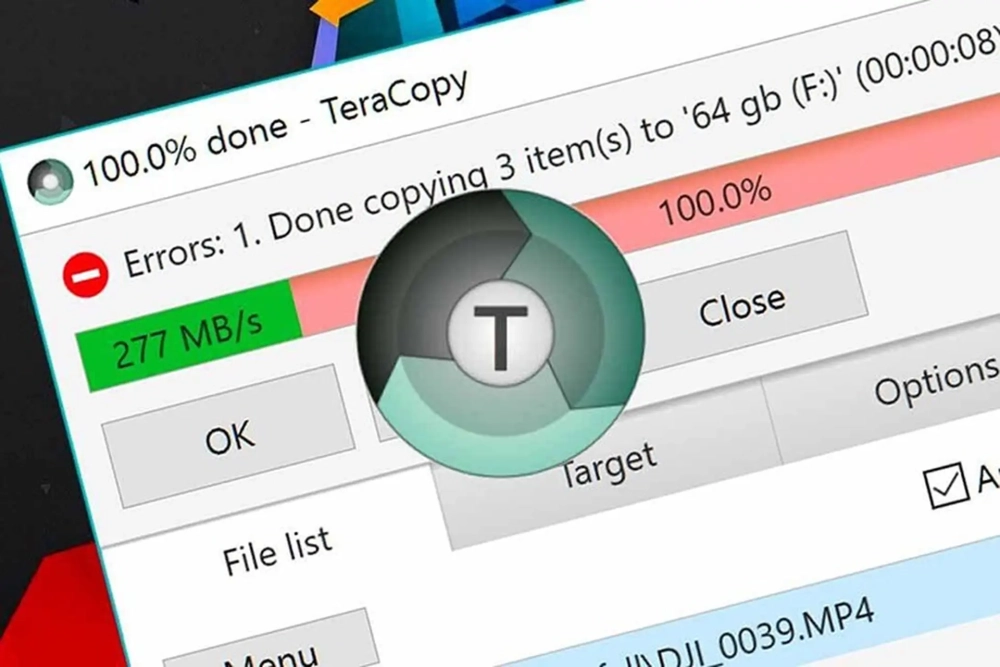 TeraCopy sao lưu toàn diện dữ liệu của bạn