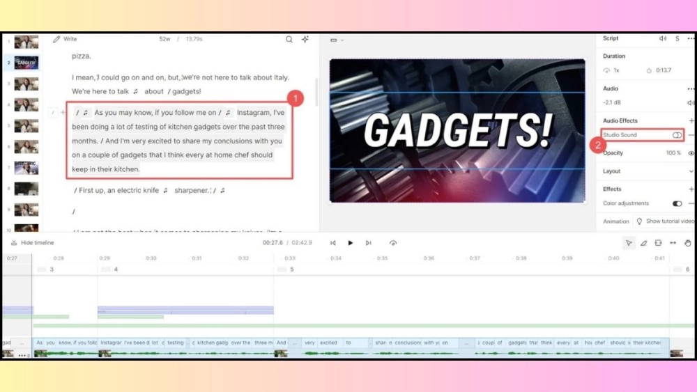 AI chỉnh sửa video trong Descript giúp chỉnh sửa video dễ dàng như chỉnh sửa văn bản