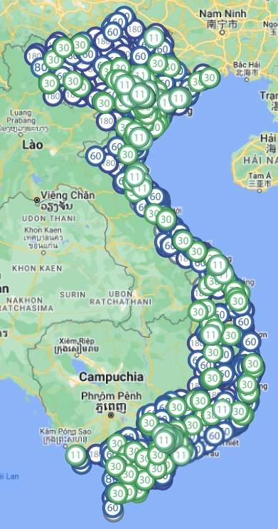 Bản đồ trạm sạc VinFast trên Google Maps