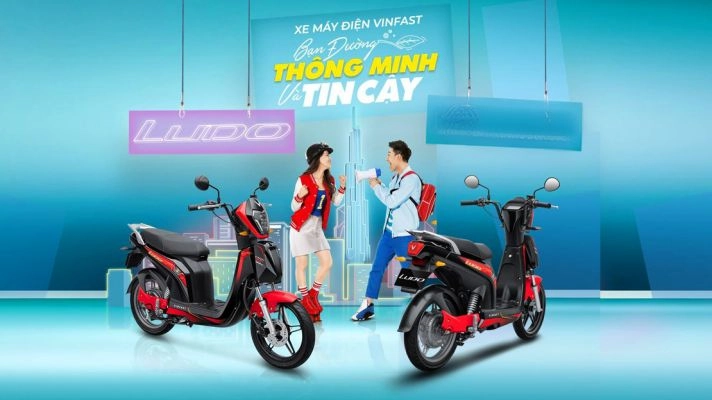 Mẫu xe đạp điện VinFast Ludo với thiết kế hiện đại, phù hợp cho học sinh và sinh viên