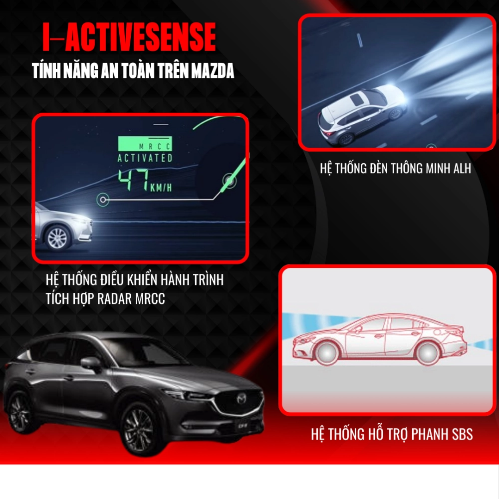 Hệ thống an toàn i-Activsense đảm bảo hành trình an toàn.