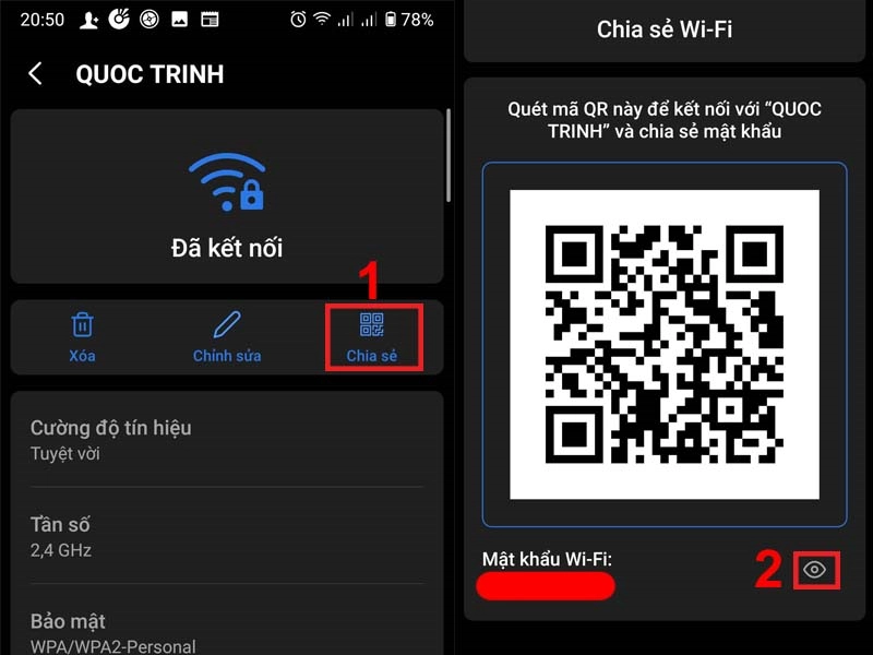 Cách kiểm tra mật khẩu WiFi đã lưu trên điện thoại Android bằng mã QR