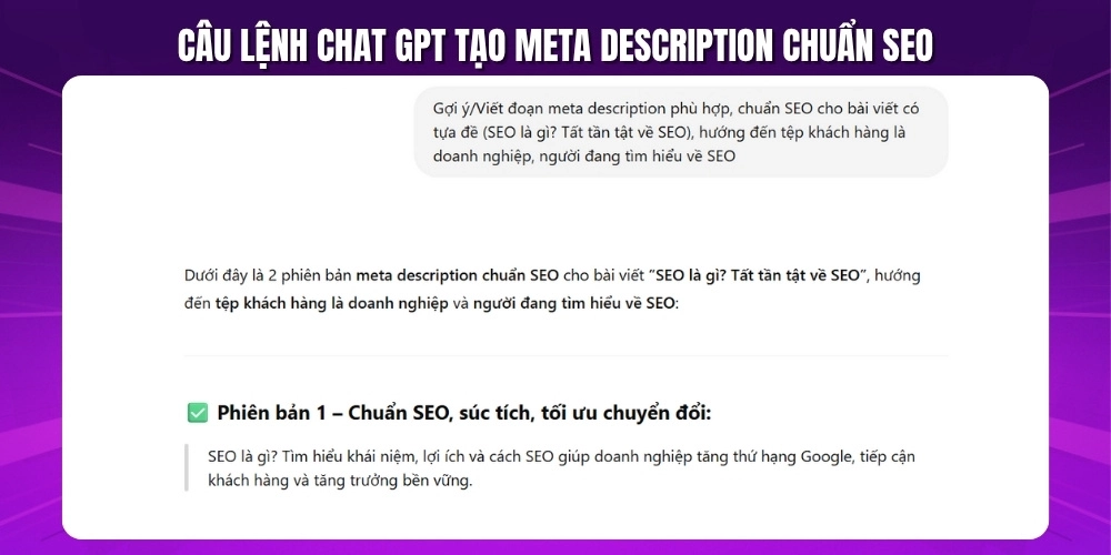 ChatGPT giúp tạo nội dung tự nhiên, từ bài viết SEO đến kịch bản sáng tạo, trong vài giây