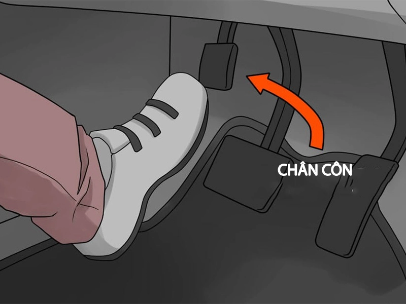 Chân côn giúp ngắt kết nối động cơ và hộp số