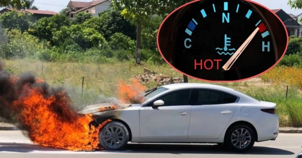 Đồng hồ nhiệt độ tăng báo xe sắp cháy