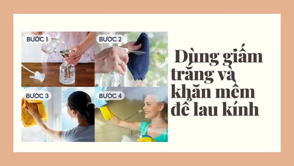 Lau kính bằng giấm trắng giúp nhà cửa sạch sẽ nhanh chóng