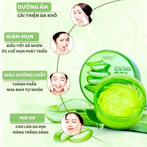 Gel nha đam tươi là một mẹo dưỡng da tự nhiên giúp cấp ẩm và làm dịu da