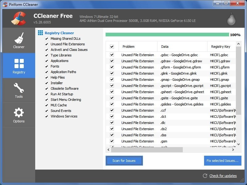 Giao diện chính của CCleaner PC