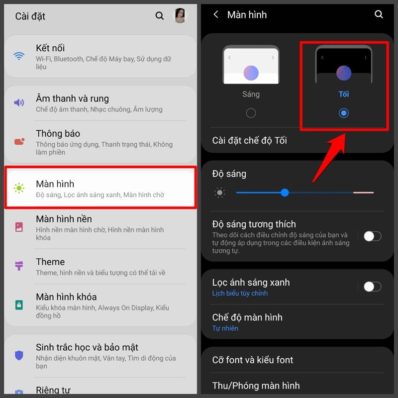 Hướng dẫn bật Dark Mode trên Android.