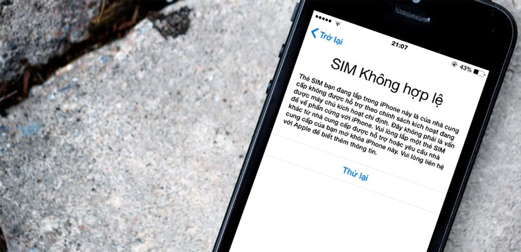 iPhone bị báo lỗi SIM không hợp lệ, điện thoại iPhone Lock là gì.