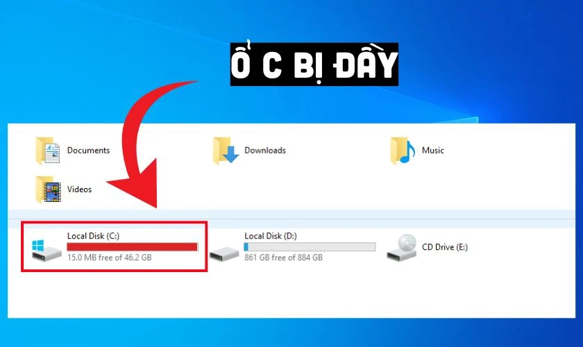 Lỗi update xảy ra do thiếu bộ nhớ