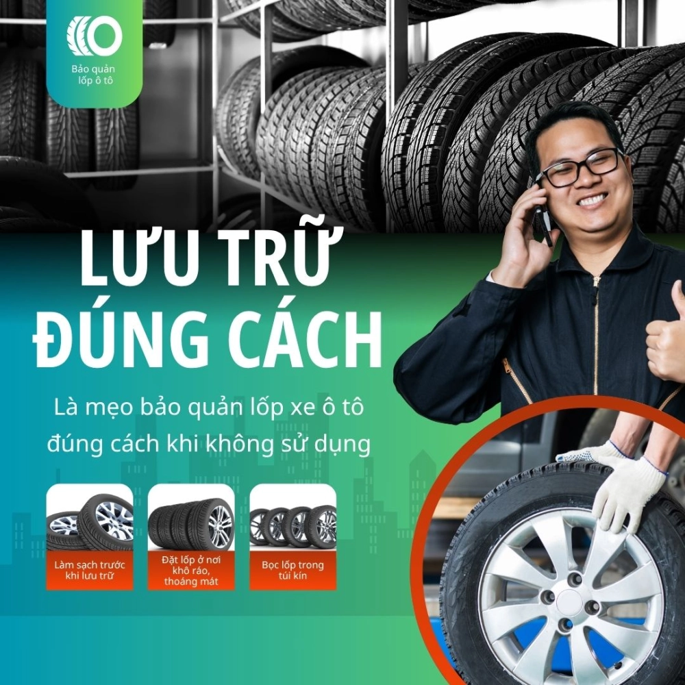 Lưu trữ đúng cách là mẹo bảo quản lốp xe ô tô đúng cách khi không sử dụng