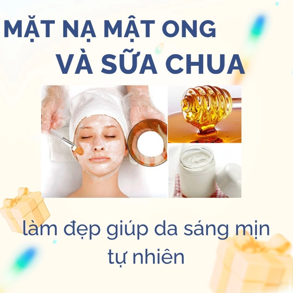 Mặt nạ mật ong và sữa chua là một mẹo làm đẹp da tại nhà giúp da sáng mịn