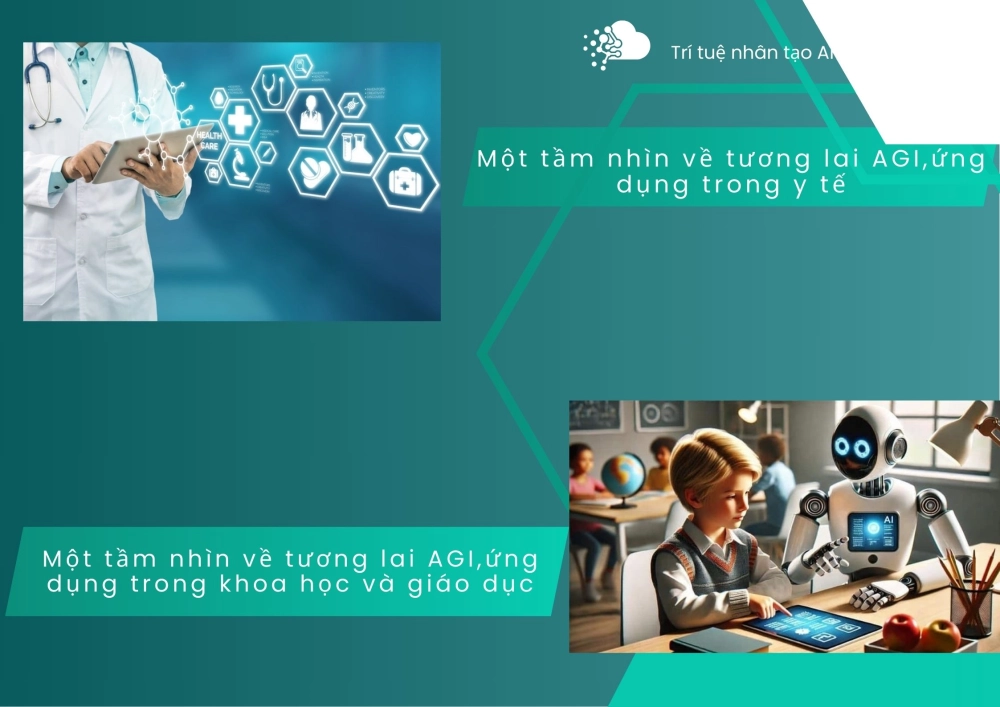Một tầm nhìn về tương lai AGI, trong ứng dụng trong y tế và khoa học và giáo dục
