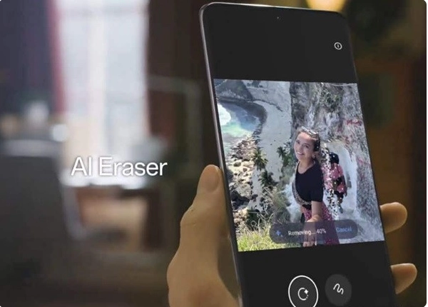 Tính năng AI trên OPPO Find X7: Dễ dàng xóa vật thể với AI Eraser.