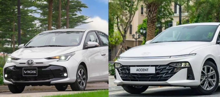 So sánh ngoại thất Hyundai Accent và Toyota Vios về thiết kế hiện đại.