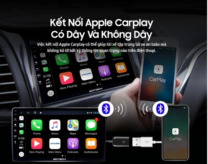 Kết nối không dây an toàn Yaris với Siri và CarPlay.