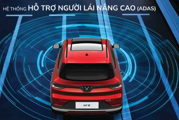 Hệ thống an toàn VF8 hiện đại với ADAS giám sát 360 độ.