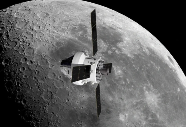 Tàu Orion bay quanh Mặt Trăng trong sứ mệnh Artemis II 2026.