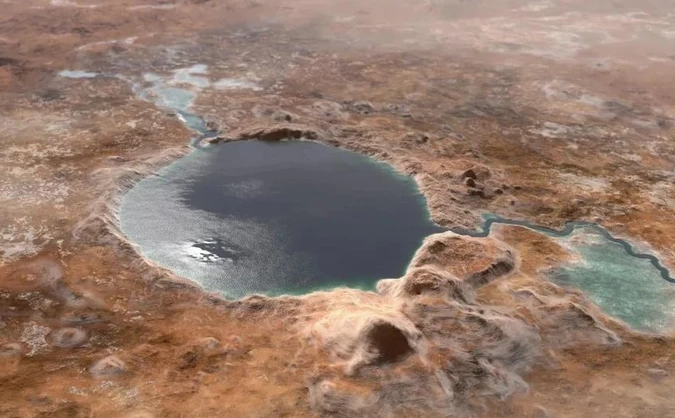Jezero Crater chứa dấu vết hồ cổ, lý tưởng để tìm sự sống.