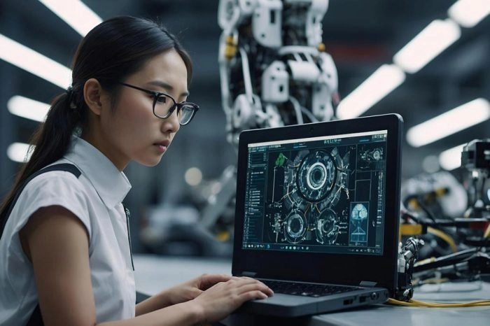 Sinh viên đang học lập trình AI , với các tài liệu về công bố khoa học AI 