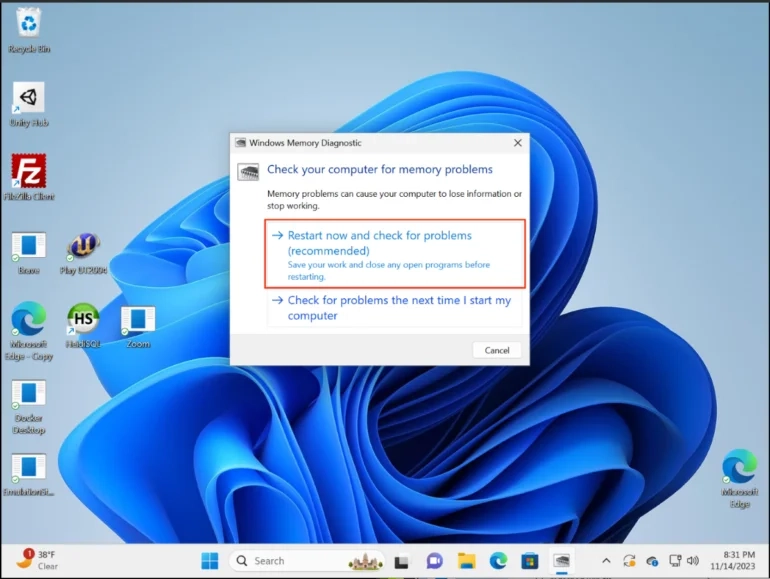 Windows Memory Diagnostic giúp kiểm tra RAM bị lỗi