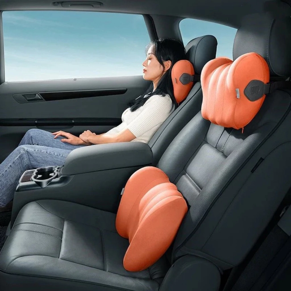 Gối tựa lưng giúp giảm đau lưng khi lái xe, tiện lợi và chắc chắn.
