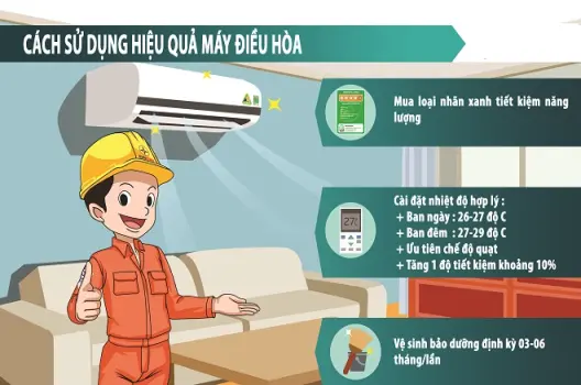 Mẹo sử dụng điều hoà tiết kiệm điện mát lạnh, ví đầy