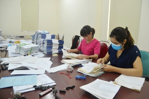  Một người đang bối rối trước đống giấy tờ và xe ô tô