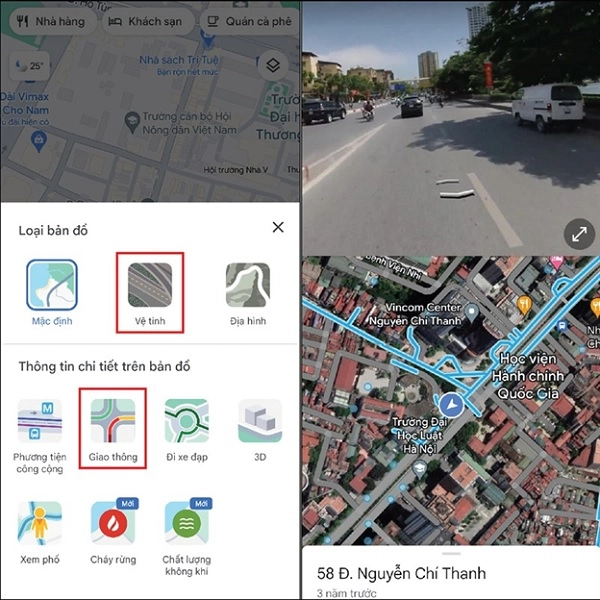 Màn hình Google Map hiển thị lộ trình cơ bản với các bước chỉ đường đơn giản.