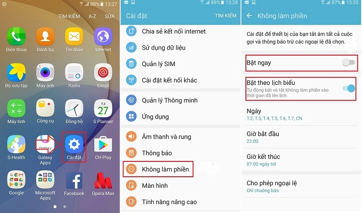  Giao diện cài đặt thông báo Android với các tùy chọn ứng dụng