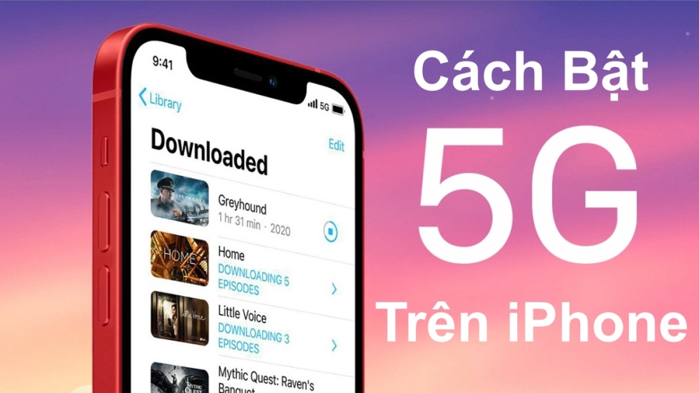 Màn hình cài đặt “Mạng di động” với tùy chọn chế độ mạng 5G.
