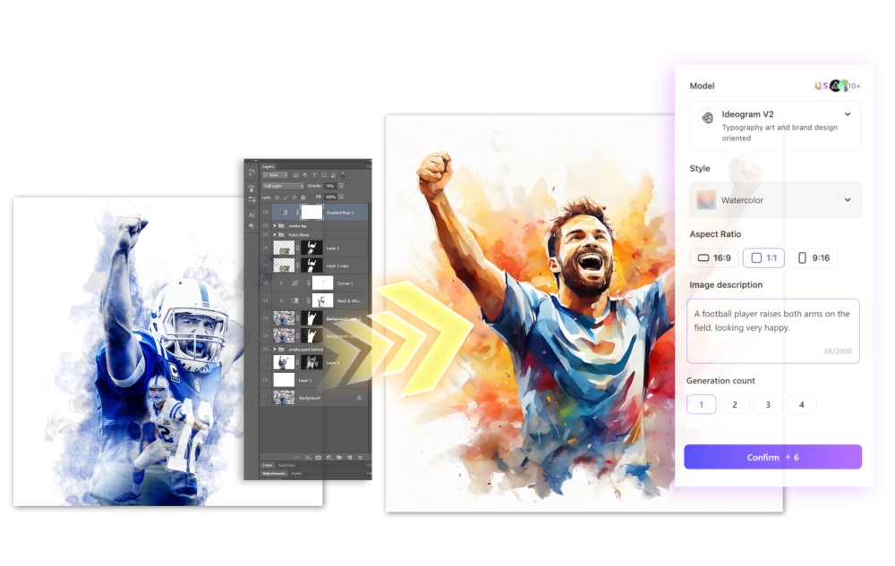 Sử dụng máy tính để tạo ra một poster quảng cáo bằng công cụ AI, 