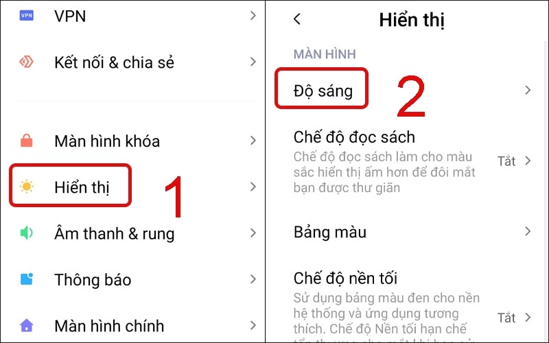 chỉnh độ sáng màn hình điện thoại tốt cho máy
