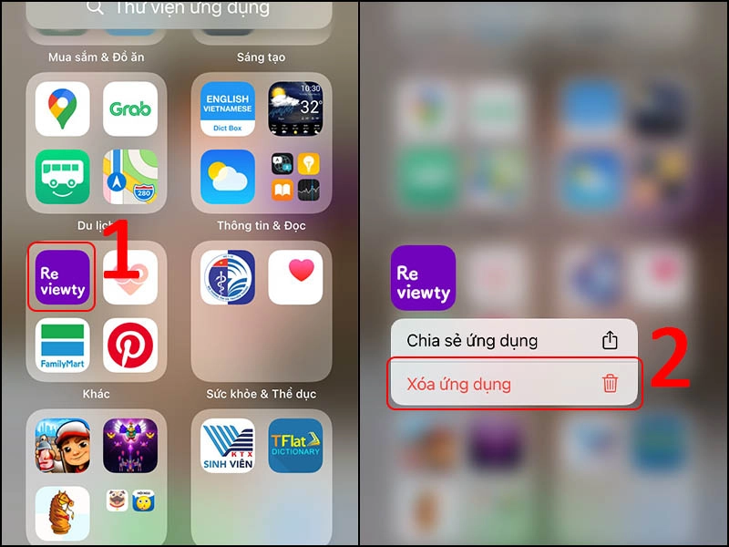 Xoá 1 vài ứng dụng không dùng đến 