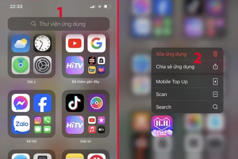 Gợi ý xóa ứng dụng trên iPhone