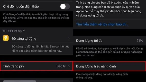 Tính năng Battery Health  trong phần cài đặt của điện thoại giúp bạn kiểm tra tình trạng  pin 