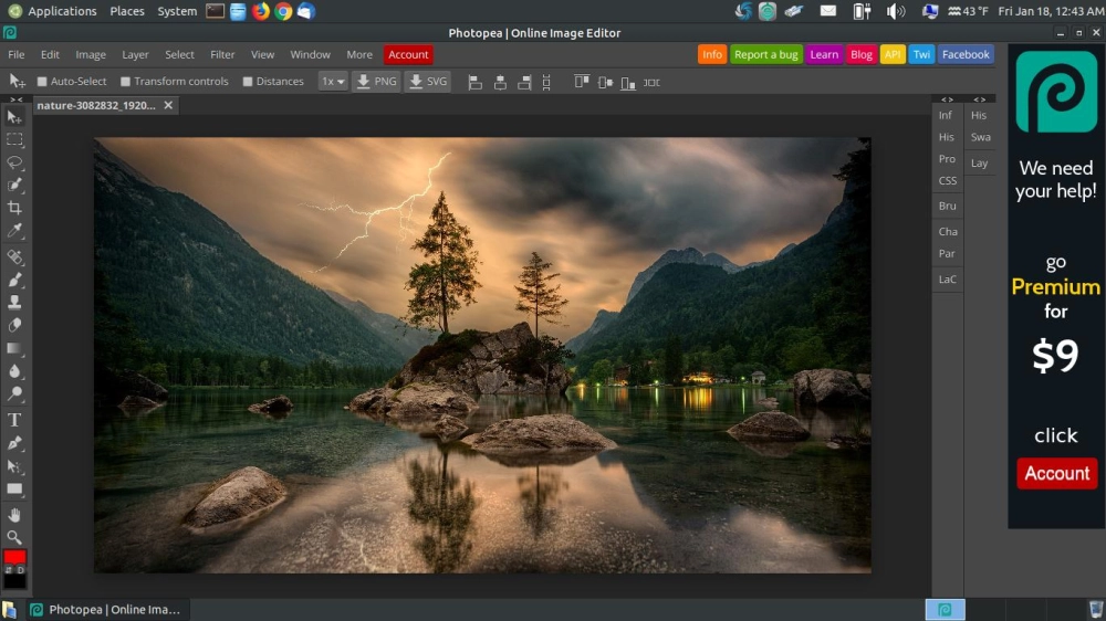 Photopea – một nền tảng phổ biến, gần giống Photoshop truyền thống