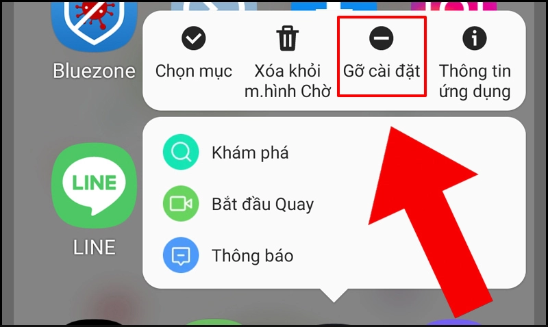 Gỡ ứng dụng ngay từ màn hình chính.