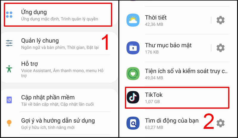 Vào cài đặt của máy để gỡ bỏ ứng dụng